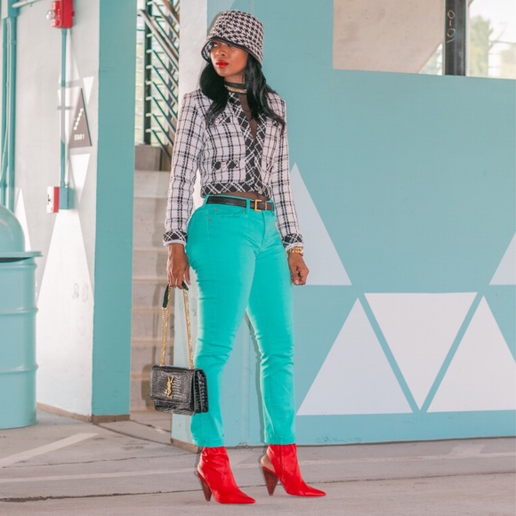 Tweed black and white blazer button down jacket - Picture 5 of 6